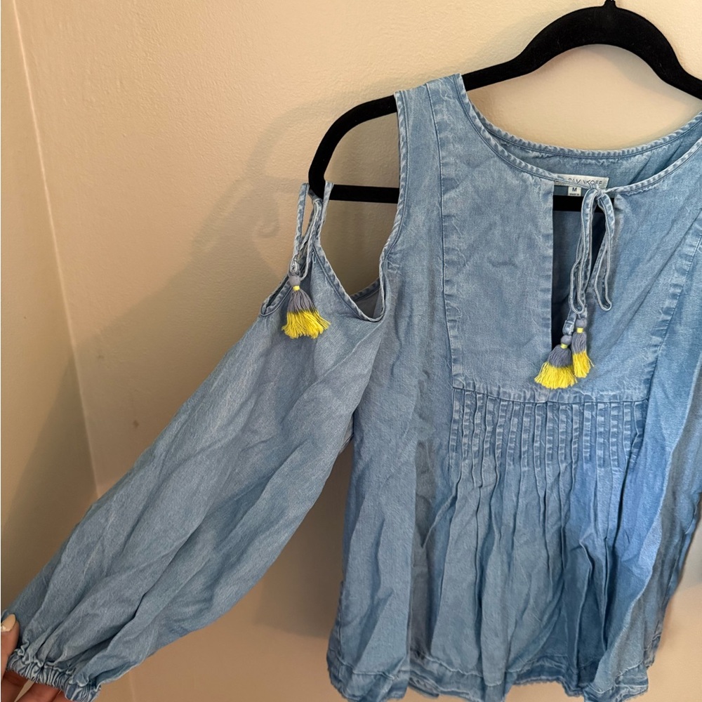 REBECCA MINKOFF - Women’s Chambray Blouse - Size M - Picture 3 of 5